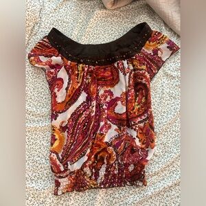 Y2K Paisley Print Women's Top